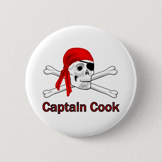 Pirate Captain Cook Pin Back Button (Voorkant)