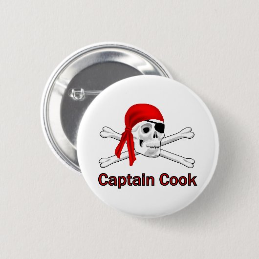 Pirate Captain Cook Pin Back Button (Voorkant /achterkant)