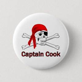Pirate Captain Cook Pin Back Button
