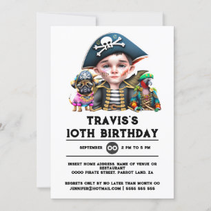 Pirate captain grappige dieren schedel gekruiste b kaart