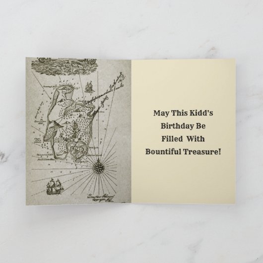 Pirate Captain Kidd Buried Treasure van Howard Pyl Kaart (Binnen)