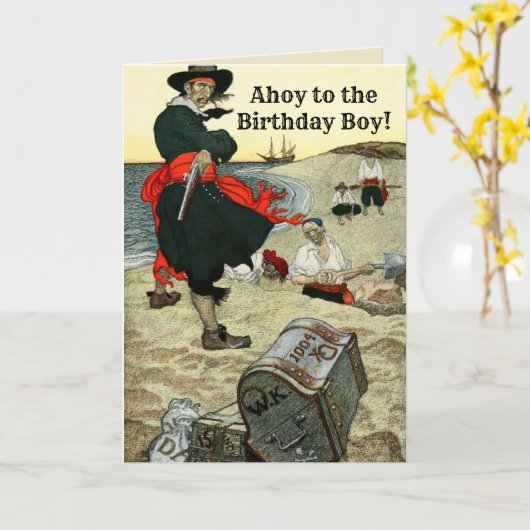 Pirate Captain Kidd Buried Treasure van Howard Pyl Kaart (Gele Bloem)