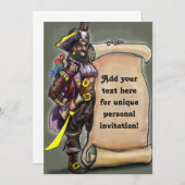 Pirate Captain met CUSTOM Invitation Kaart (Voorkant / Achterkant)