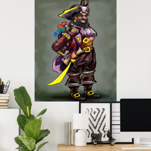 Pirate Captain Poster (Thuiskantoor)