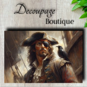 Pirate Captain Raven Decoupage Tissuepapier