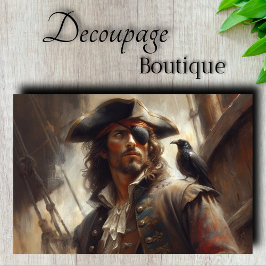 Pirate Captain Raven Decoupage Tissuepapier