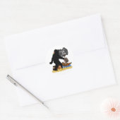 Pirate Captain Sasquatch Ronde Sticker (Envelop)