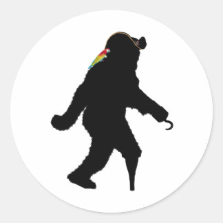 Pirate Captain Sasquatch Ronde Sticker
