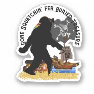 Pirate Captain Sasquatch Sticker