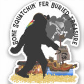 Pirate Captain Sasquatch Sticker (Voorkant)