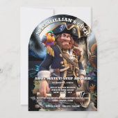 Pirate captain scroll island boys theme birthday kaart (Voorkant)