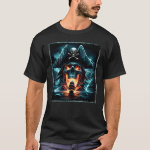 Pirate Captain Skull and Ship, praat als een piraa T-shirt