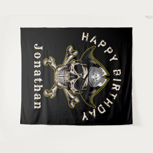 Pirate captain Skull Captain Backdrop Wandkleed (Voorkant (horizontaal))