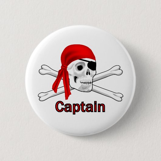 Pirate Captain Skull en Botten Button (Voorkant)