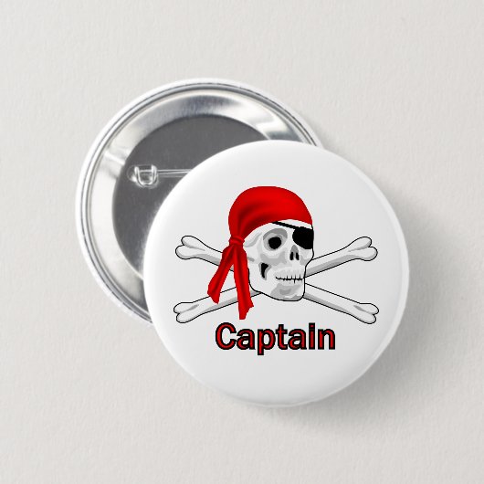 Pirate Captain Skull en Botten Button (Voorkant /achterkant)