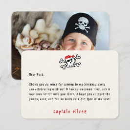 Pirate Captain Skull Kids Verjaardag Dank u kaart