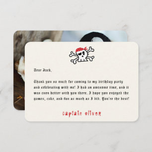 Pirate Captain Skull Kids Verjaardag Dank u kaart