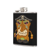 Pirate Captain, Tiki Standbeeld, Grappig Zwart Heupfles (Links)