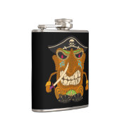 Pirate Captain, Tiki Standbeeld, Grappig Zwart Heupfles (Rechts)