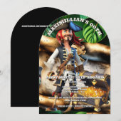 Pirate captain treasure chest boys theme birthday  kaart (Voorkant / Achterkant)