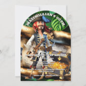 Pirate captain treasure chest boys theme birthday  kaart (Voorkant)