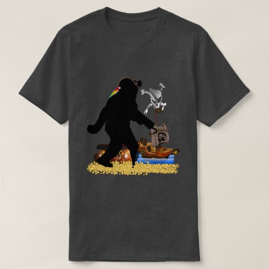 Pirate Captain Treasure Chest Sasquatch T-shirt (Design voorkant)