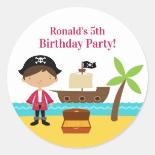 Pirate Captain verjaardagsfeest Stickers