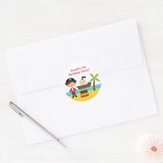 Pirate Captain verjaardagsfeest Stickers (Envelop)