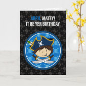 Pirate Captain Wenskaart Kaart (Gele Bloem)