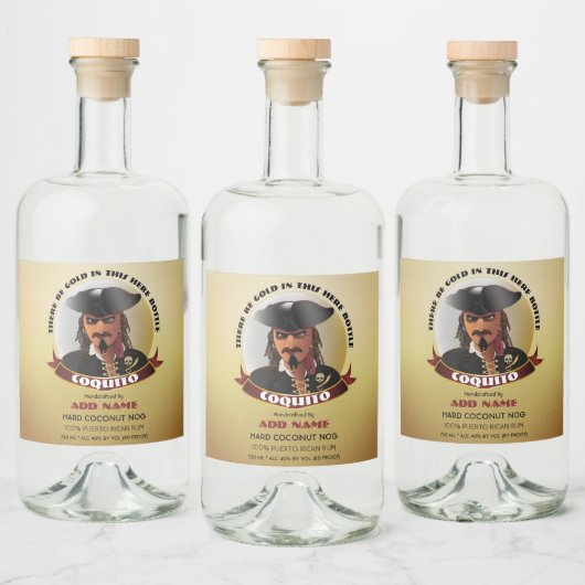 Pirate Caribbean Rum Likeurfles Etiket (Flessen)