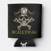 PIRATE CARRIBEAN SKULL Crossbones Scallywag can Blikjeskoeler (Voorkant)