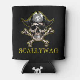 PIRATE CARRIBEAN SKULL Crossbones Scallywag can Blikjeskoeler