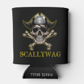 PIRATE CARRIBEAN SKULL Crossbones Scallywag can Blikjeskoeler (Achterkant)