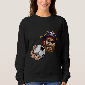 Pirate Cartoon Character Holding a Soccer Ball Trui