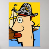 Pirate Cartoon Head Poster (Voorkant)