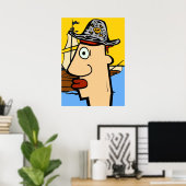 Pirate Cartoon Head Poster (Thuiskantoor)