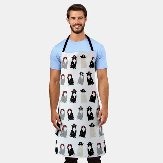 Pirate Cat Allover Print Schort (Gedragen)