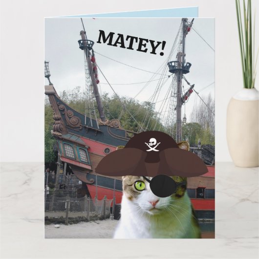 PIRATE CAT BIRTHDAY-Wenskaarten Kaart (Voorkant)