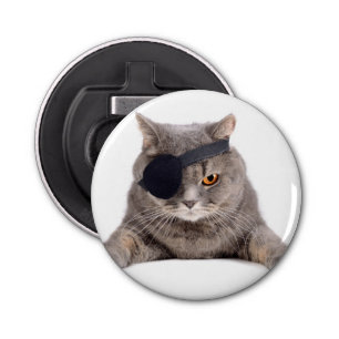 Pirate Cat Button Flesopener