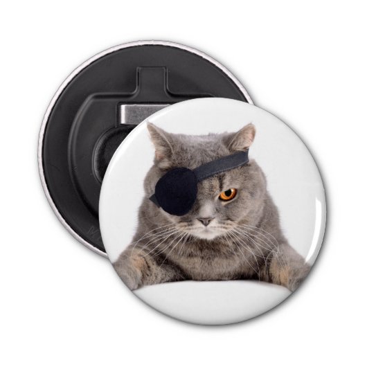 Pirate Cat Button Flesopener (Voorkant)