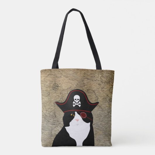 Pirate Cat Canvas tas (Achterkant)
