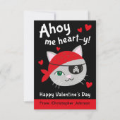 Pirate Cat Classroom Valentijn Kaarten voor kinder (Voorkant)