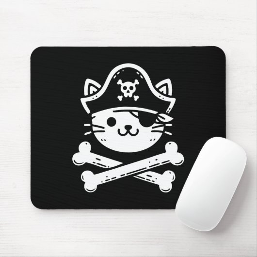 Pirate Cat Crossbones Kattenliefhebber Katten Kitt Muismat (Met muis)