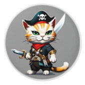 Pirate Cat, Kind meubels, slaapkamer Keramische Knop (Voorkant)