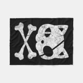  Pirate Cat Kitten Halloween Skull Cross Bo Fleece Deken (Voorkant (Horizontaal))