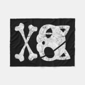  Pirate Cat Kitten Halloween Skull Cross Bo Fleece Deken (Voorkant (Horizontaal))