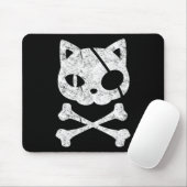 Pirate Cat Kitten Halloween Skull Cross Bo Muismat (Met muis)