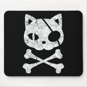 Pirate Cat Kitten Halloween Skull Cross Bo Muismat