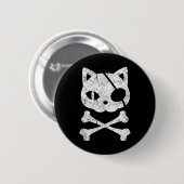 Pirate Cat Kitten Halloween Skull Cross Bo Ronde Button 5,7 Cm (Voorkant /achterkant)
