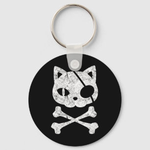  Pirate Cat Kitten Halloween Skull Cross Bo Sleutelhanger
